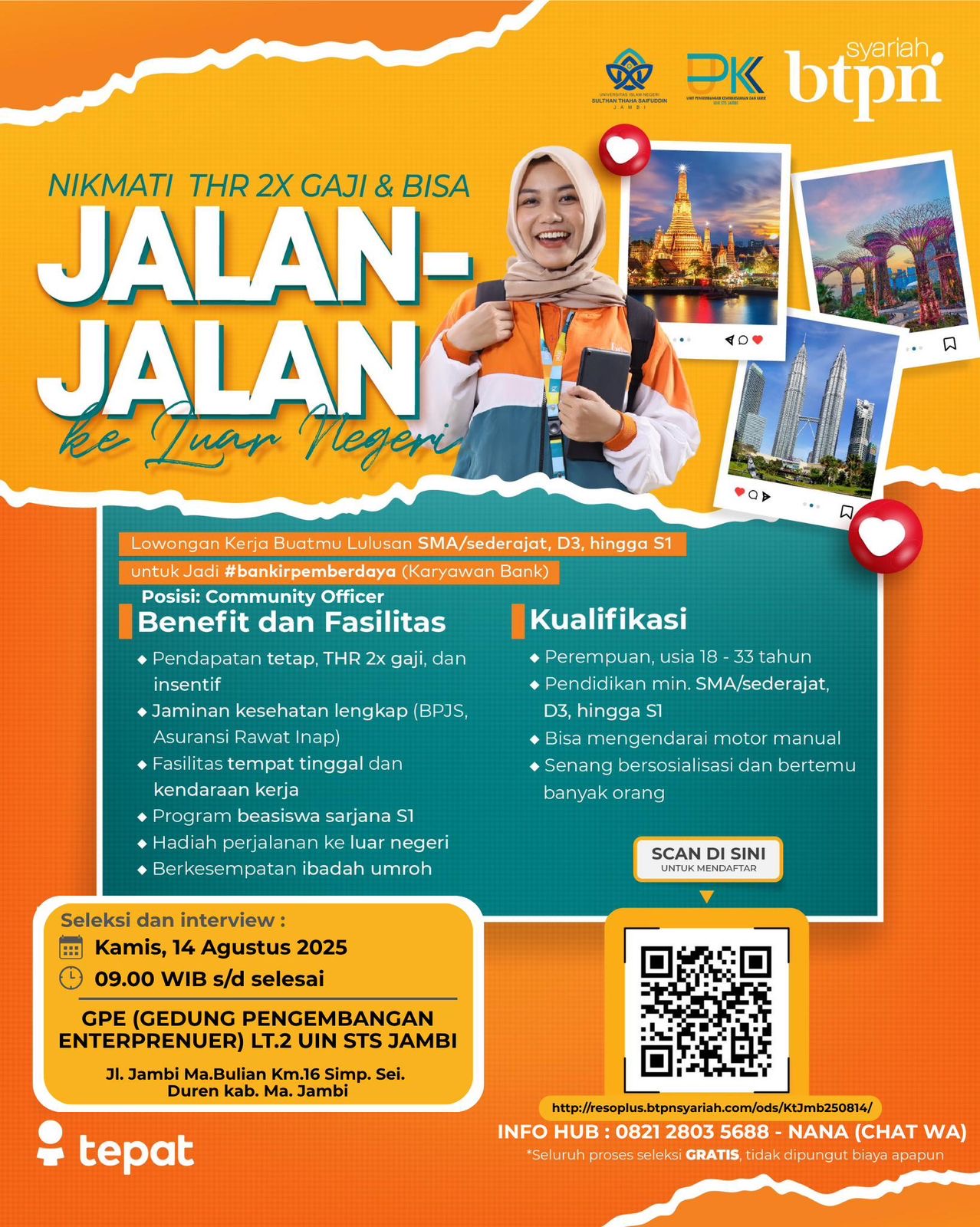 Lowongan kerja buatmu lulusan SMA/Sederajat, D3, hingga S1 Untuk jadi #bangkirpemberdaya (karyawan bank)