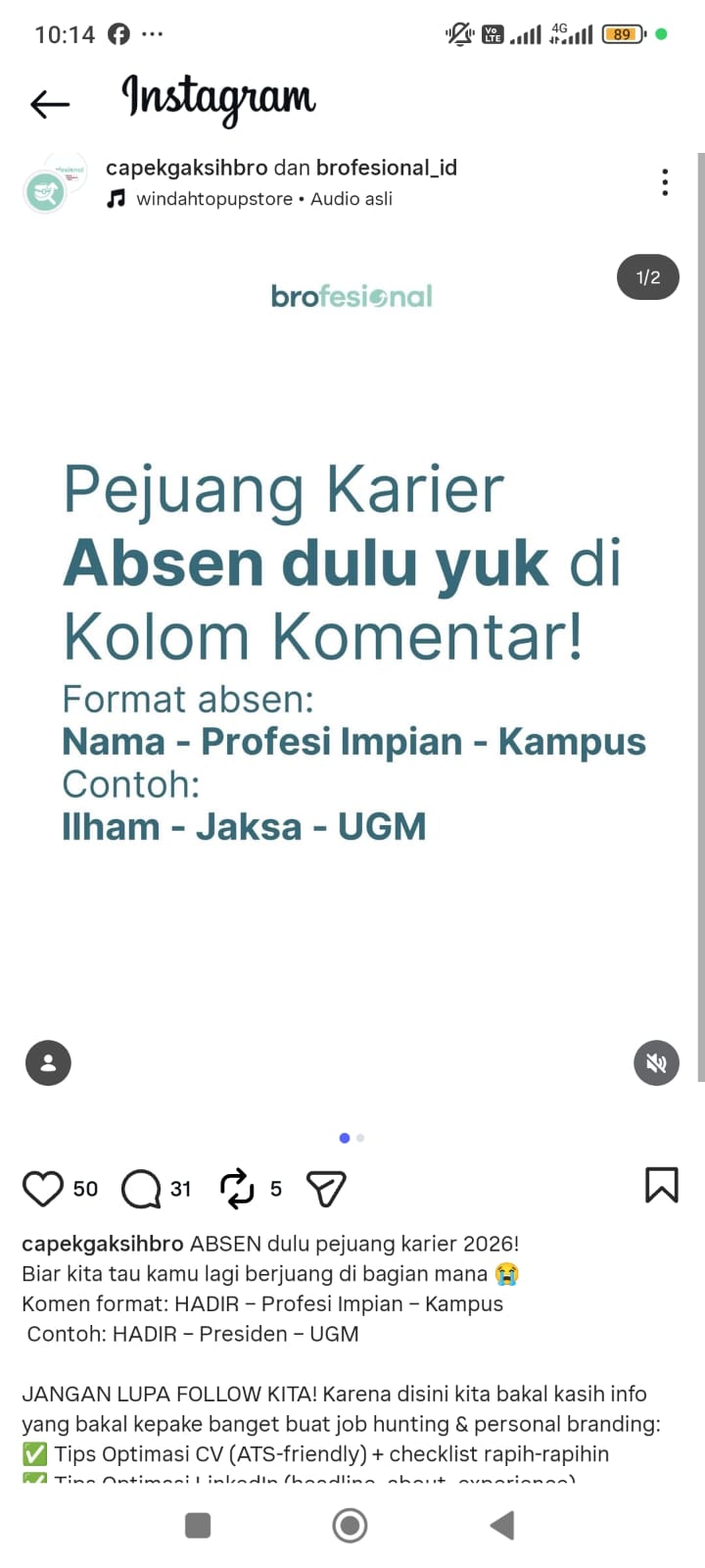 Halo Pejuang Karier 2026 👋